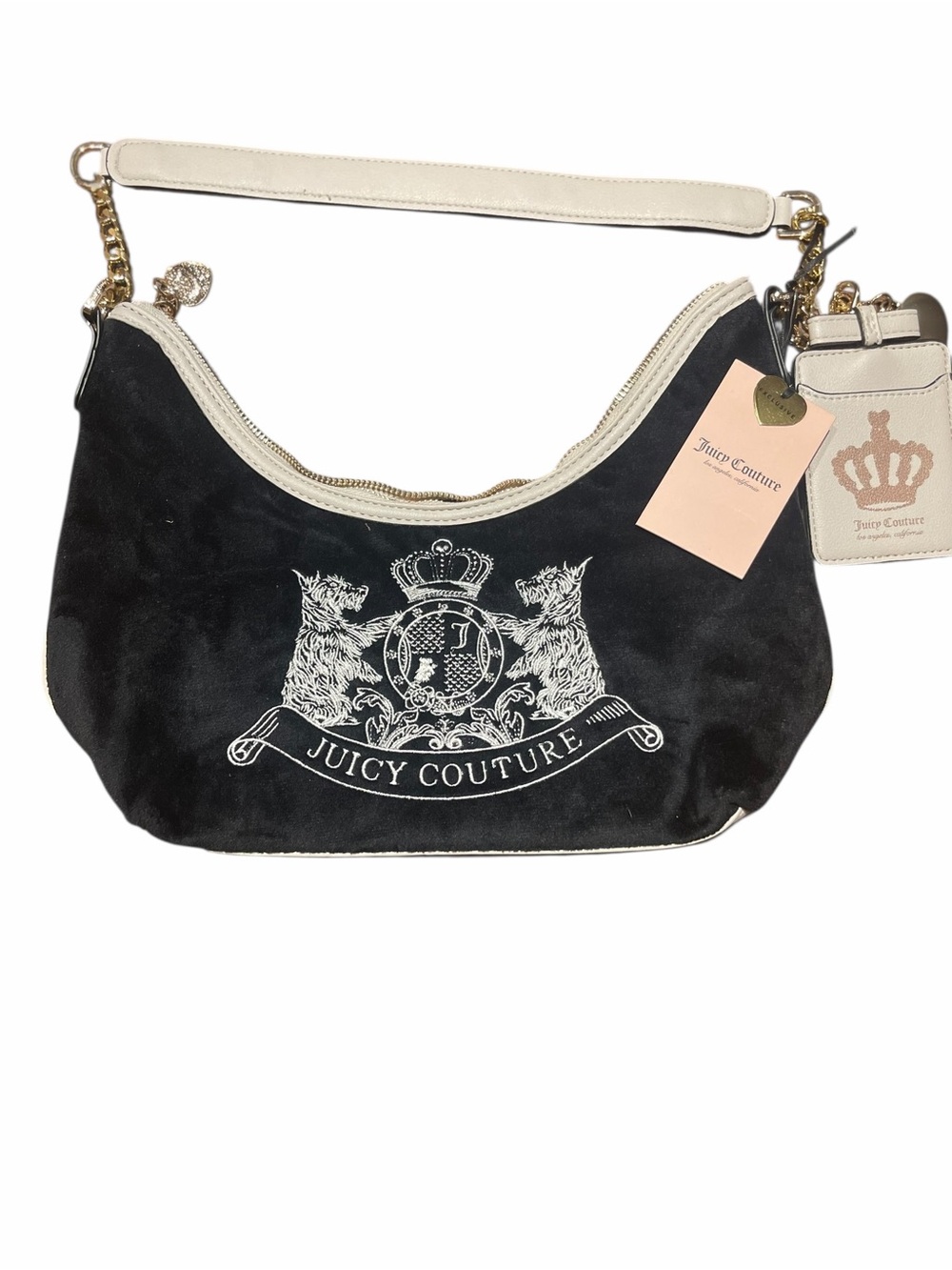 Juicy Couture Scottie Hobo Bag with Cream Trim